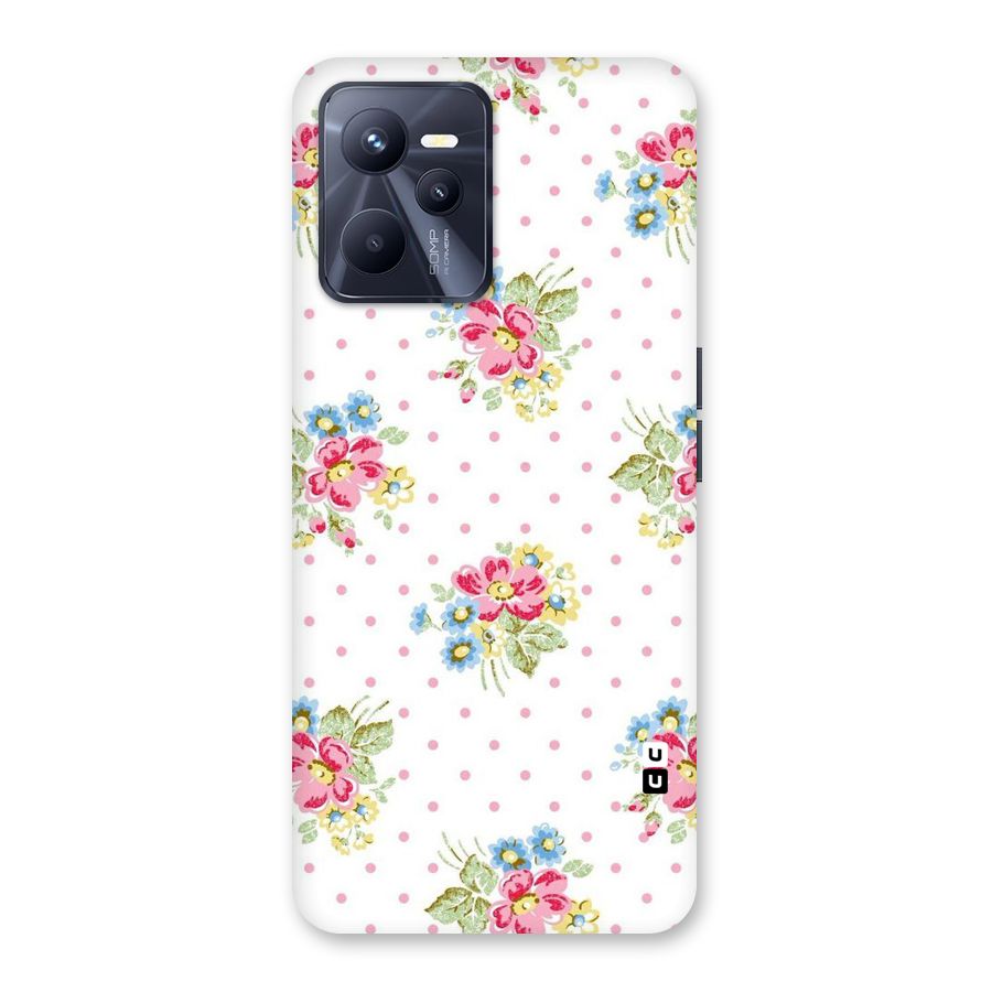 Painted Polka Floral Back Case for Realme C35