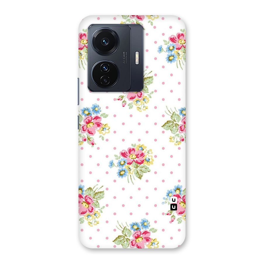 Painted Polka Floral Back Case for Vivo T1 Pro