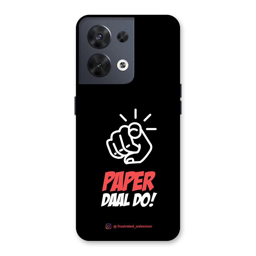 Paper Daal Do Black Back Case for Oppo Reno8 5G