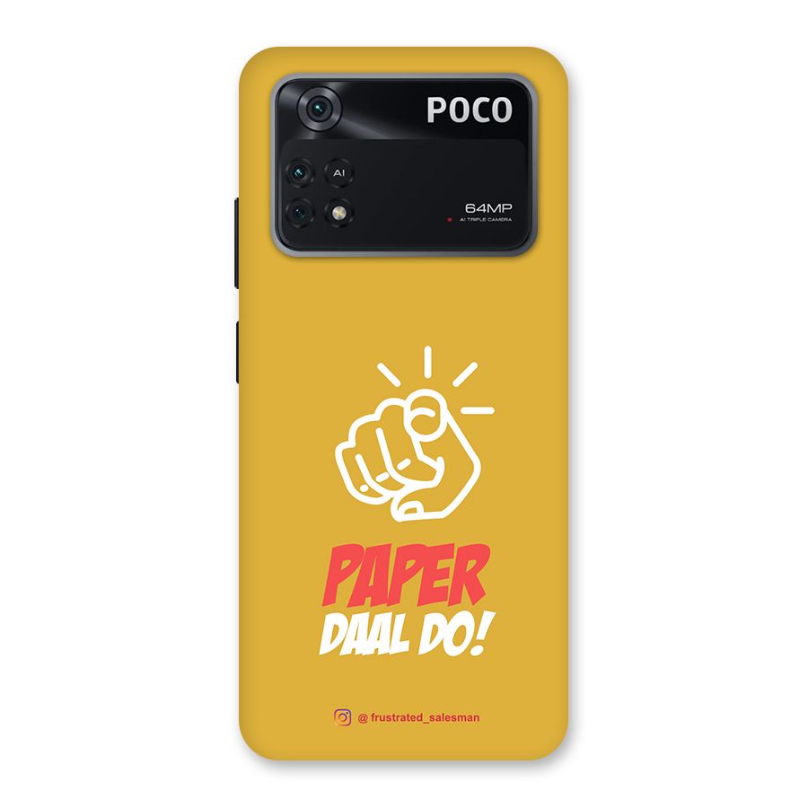 Paper Daal Do Mustard Yellow Back Case for Poco M4 Pro 4G