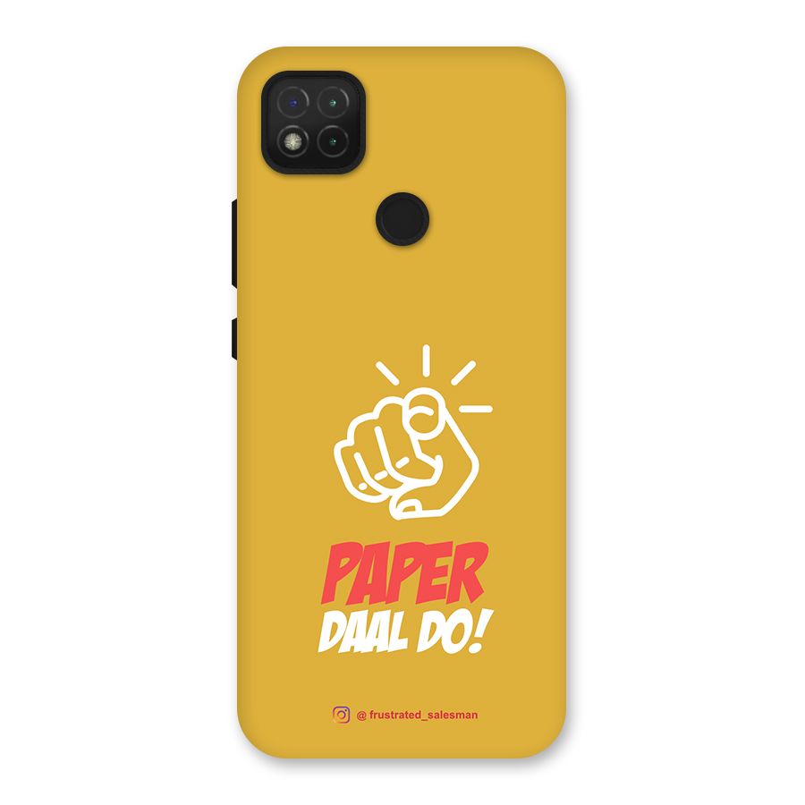 Paper Daal Do Mustard Yellow Back Case for Redmi 9 Activ