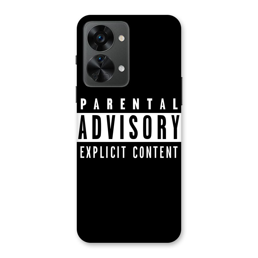 Parental Advisory Label Back Case for OnePlus Nord 2T