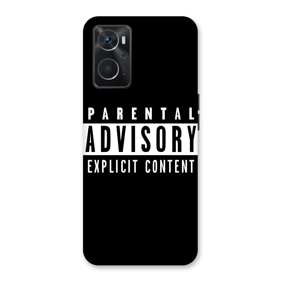 Parental Advisory Label Back Case for Oppo K10 4G