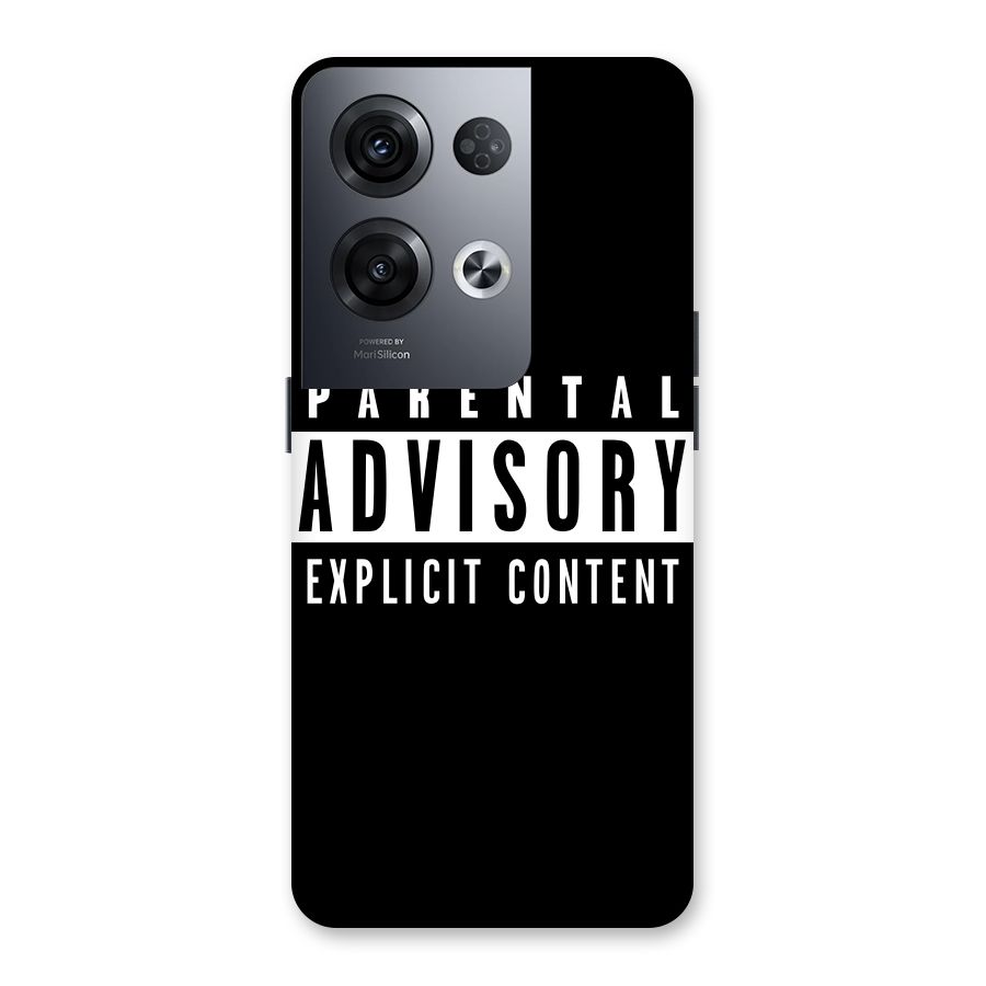 Parental Advisory Label Back Case for Oppo Reno8 Pro 5G