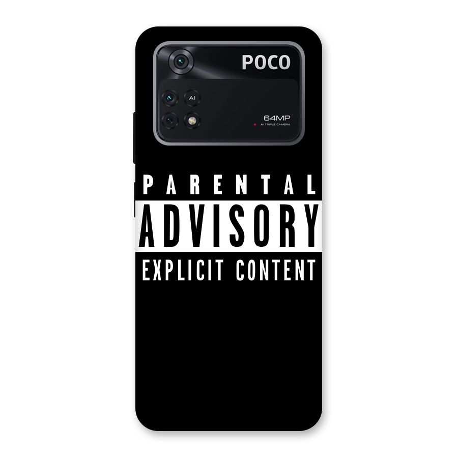 Parental Advisory Label Back Case for Poco M4 Pro 4G
