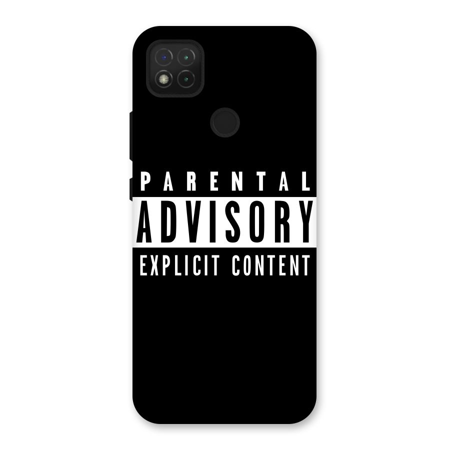 Parental Advisory Label Back Case for Redmi 9 Activ