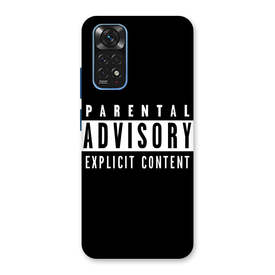 Parental Advisory Label Back Case for Redmi Note 11S