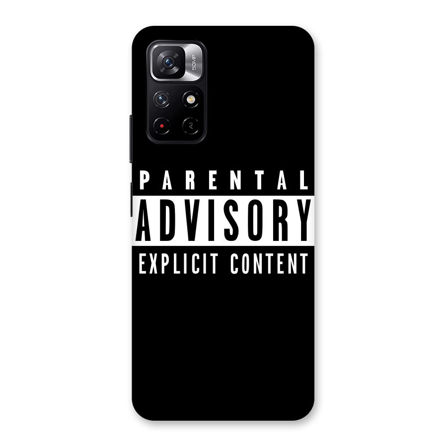 Parental Advisory Label Back Case for Redmi Note 11T 5G