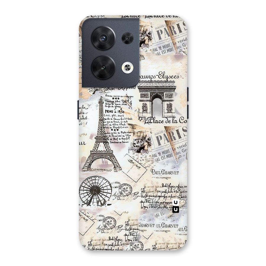 Paris Paper Back Case for Oppo Reno8 5G