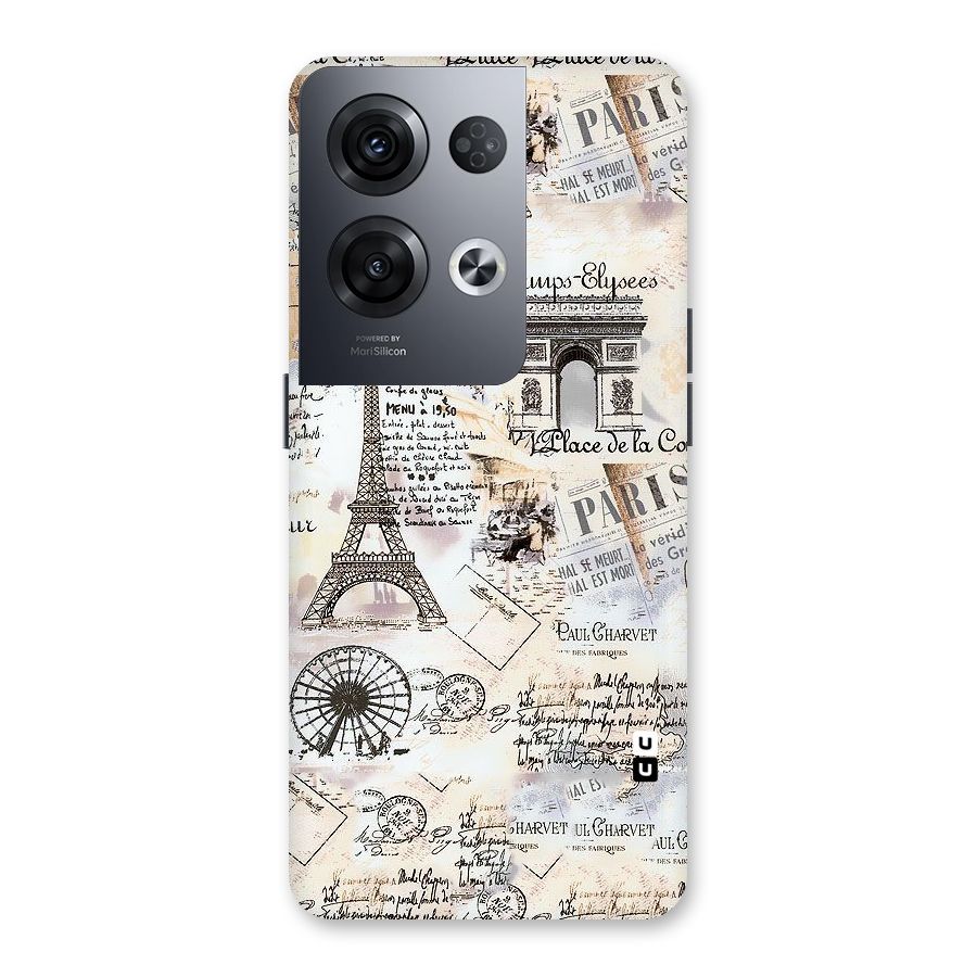 Paris Paper Back Case for Oppo Reno8 Pro 5G