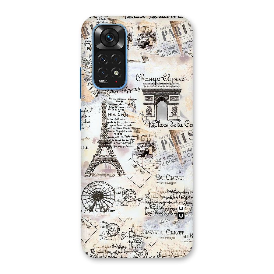 Paris Paper Back Case for Redmi Note 11S