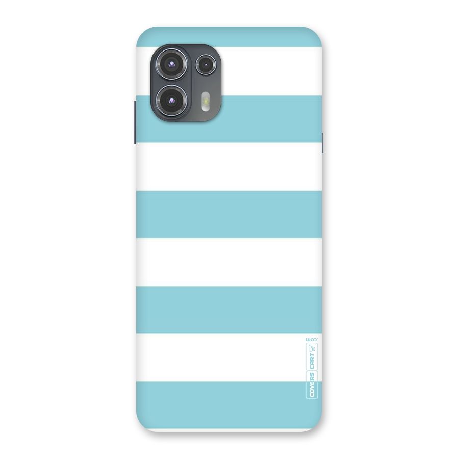 Pastel Blue White Stripes Back Case for Motorola Edge 20 Fusion