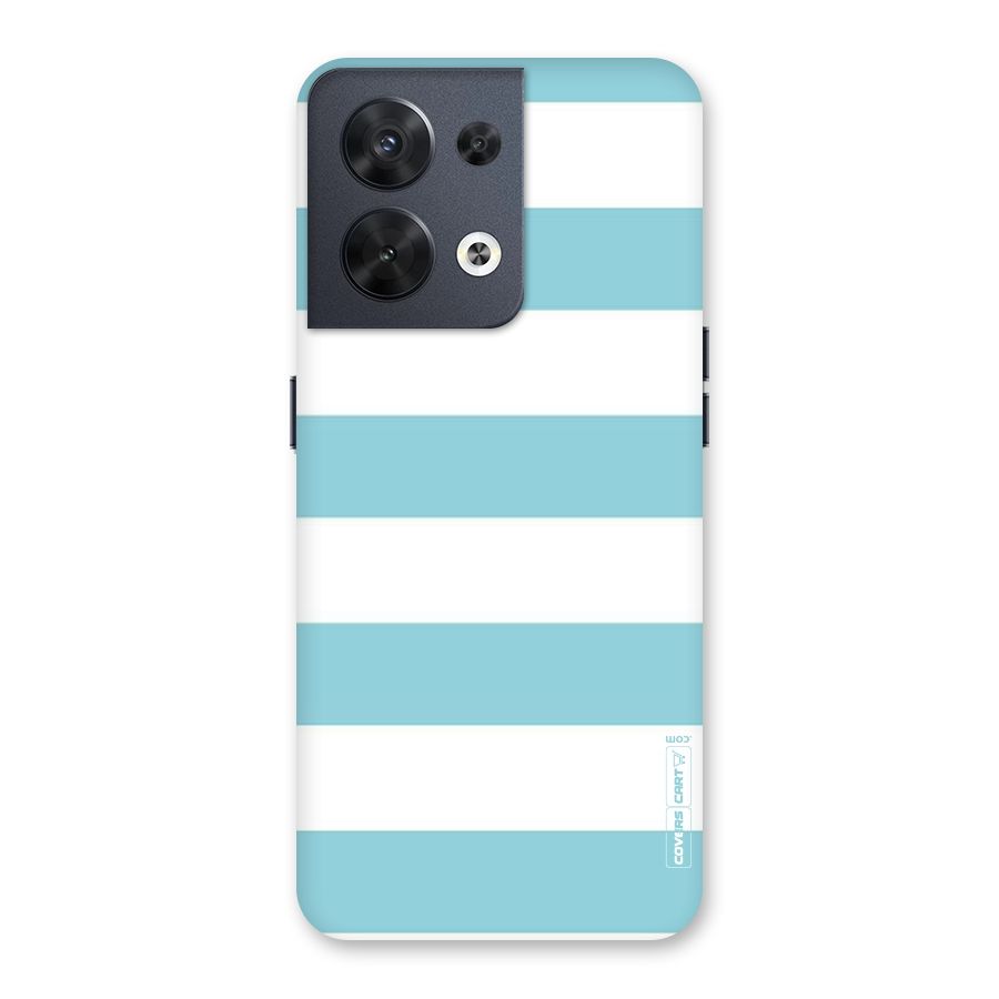 Pastel Blue White Stripes Back Case for Oppo Reno8 5G