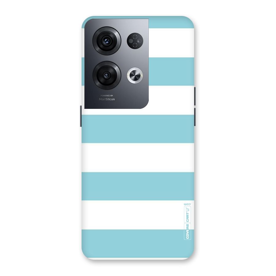 Pastel Blue White Stripes Back Case for Oppo Reno8 Pro 5G