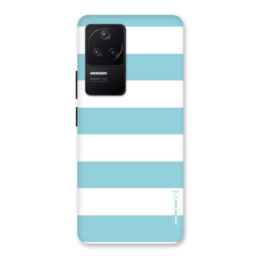 Pastel Blue White Stripes Back Case for Poco F4 5G