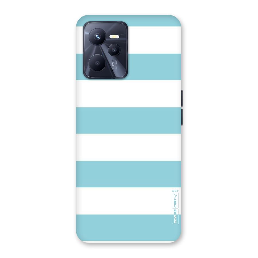 Pastel Blue White Stripes Back Case for Realme C35