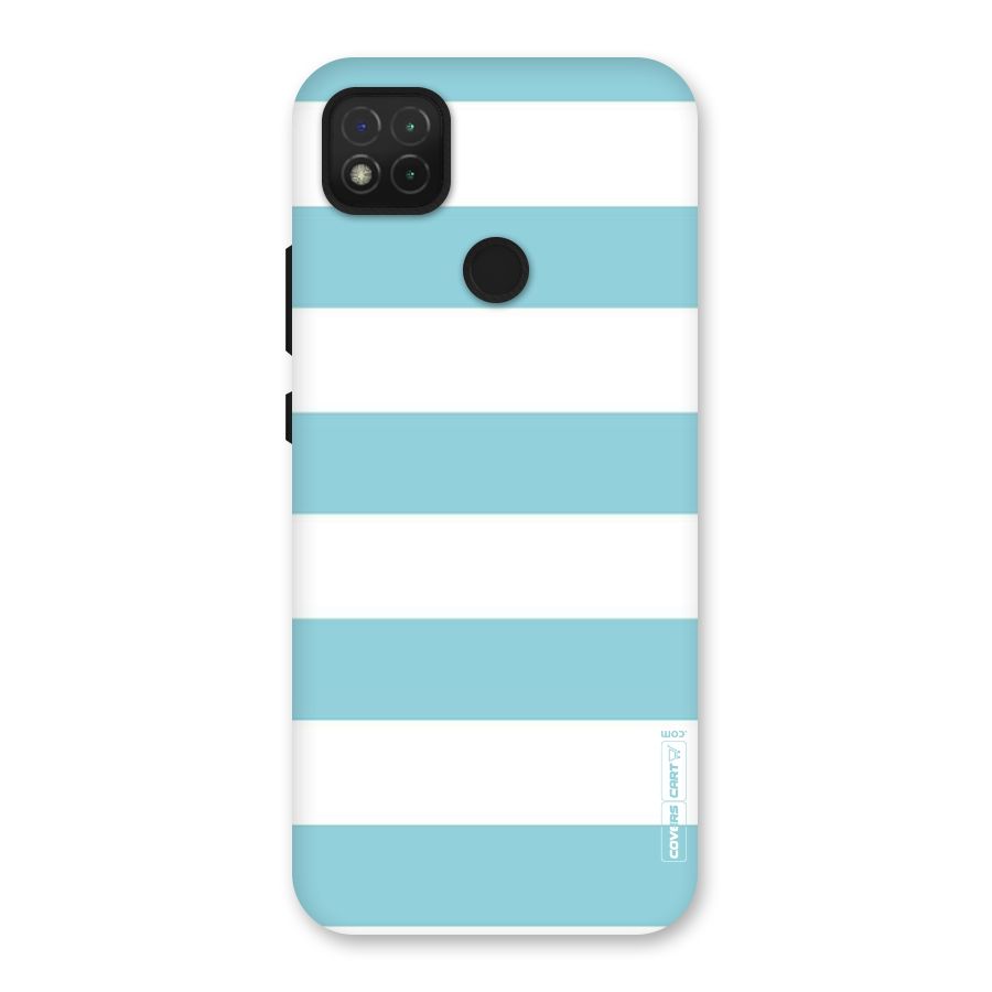 Pastel Blue White Stripes Back Case for Redmi 9 Activ