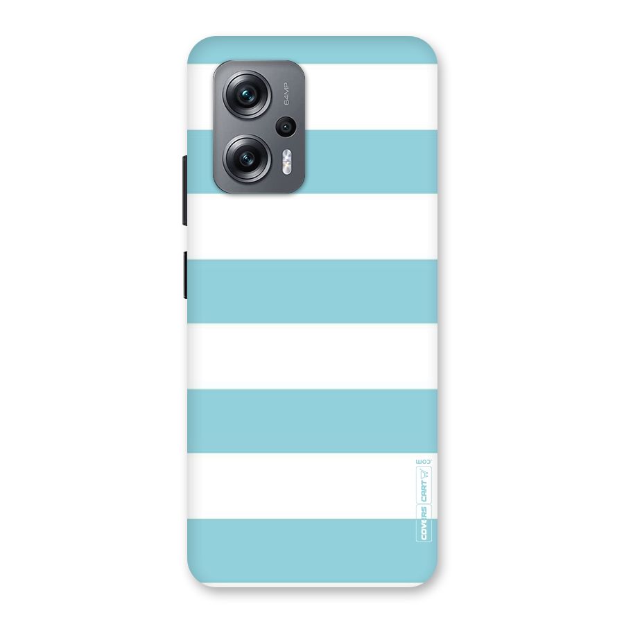 Pastel Blue White Stripes Back Case for Redmi K50i
