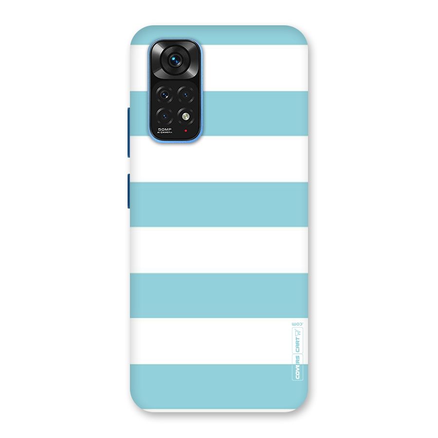 Pastel Blue White Stripes Back Case for Redmi Note 11S