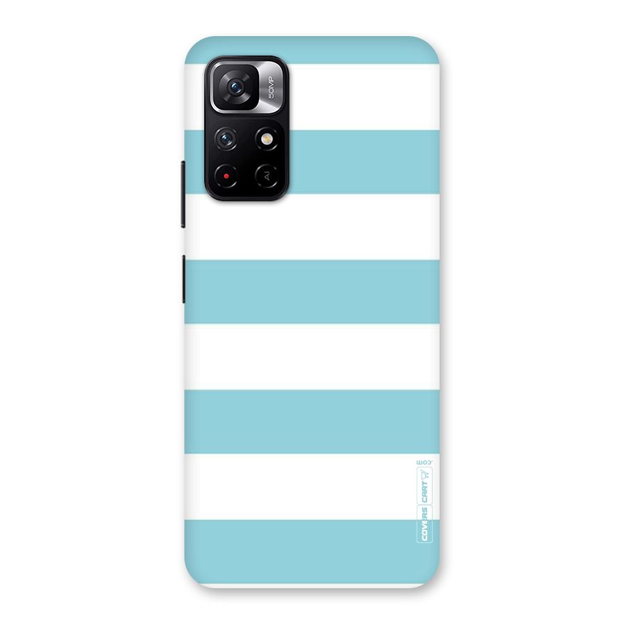 Pastel Blue White Stripes Back Case for Redmi Note 11T 5G
