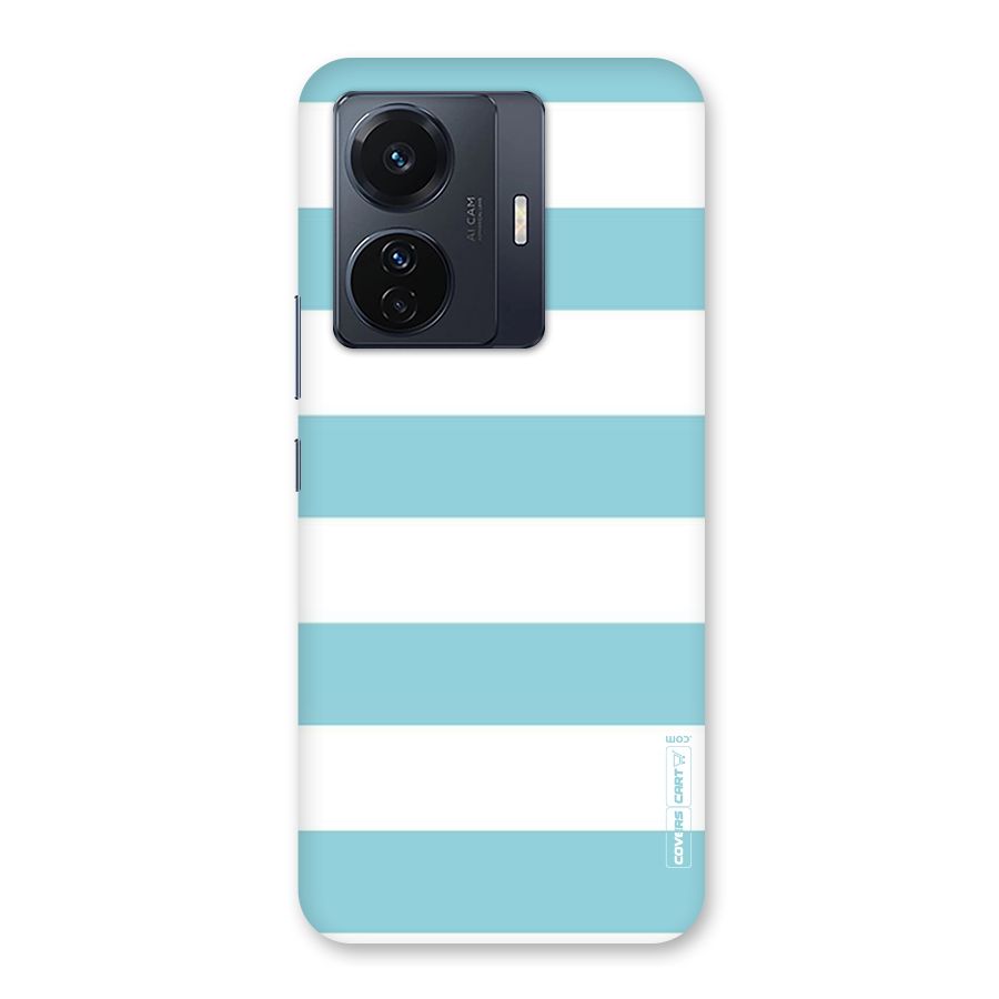 Pastel Blue White Stripes Back Case for Vivo T1 Pro