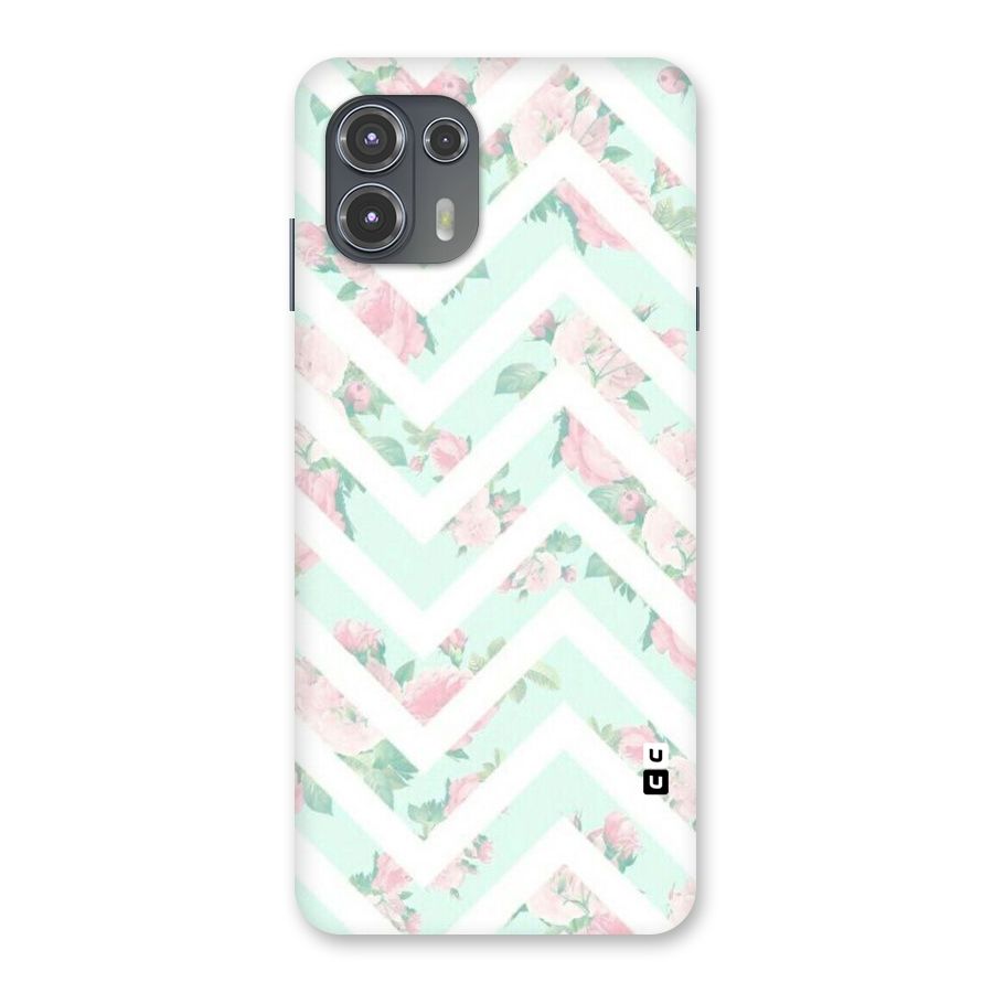 Pastel Floral Zig Zag Back Case for Motorola Edge 20 Fusion