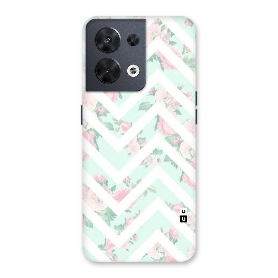 Pastel Floral Zig Zag Back Case for Oppo Reno8 5G