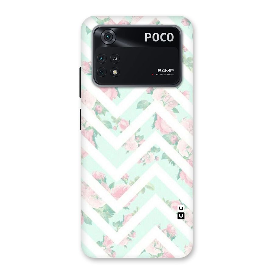 Pastel Floral Zig Zag Back Case for Poco M4 Pro 4G