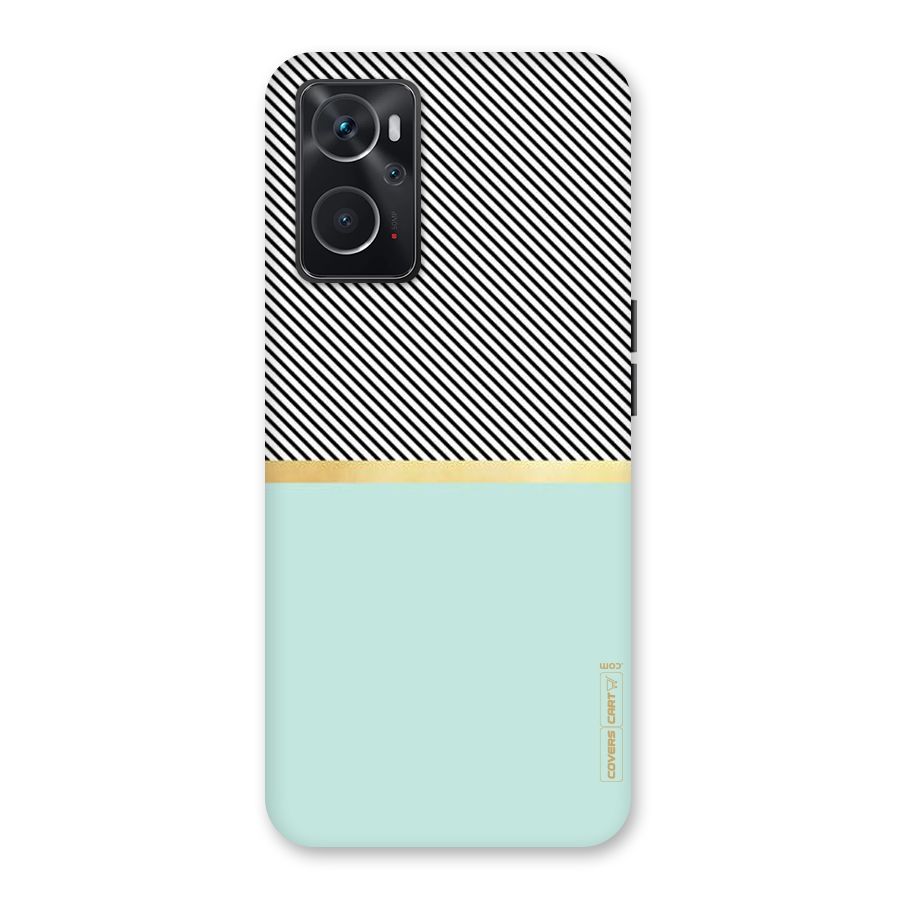 Pastel Green Base Stripes Back Case for Oppo K10 4G