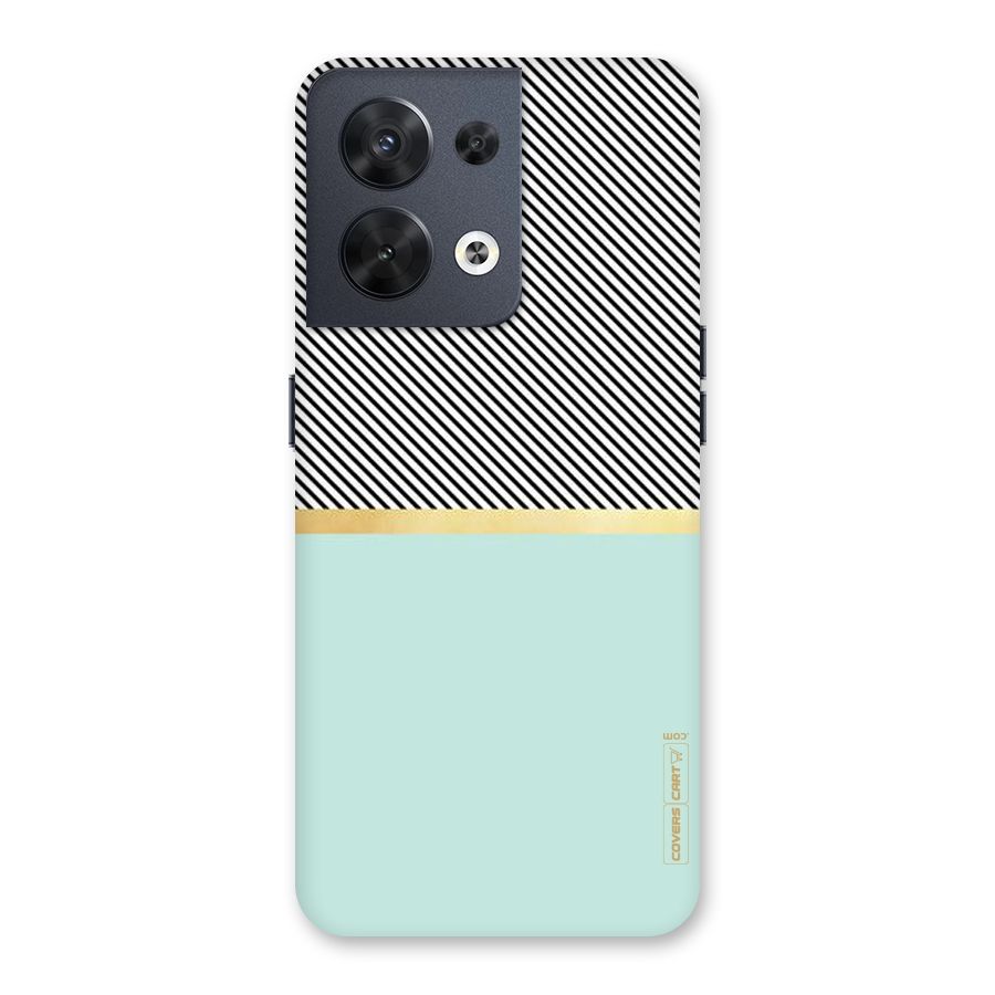 Pastel Green Base Stripes Back Case for Oppo Reno8 5G