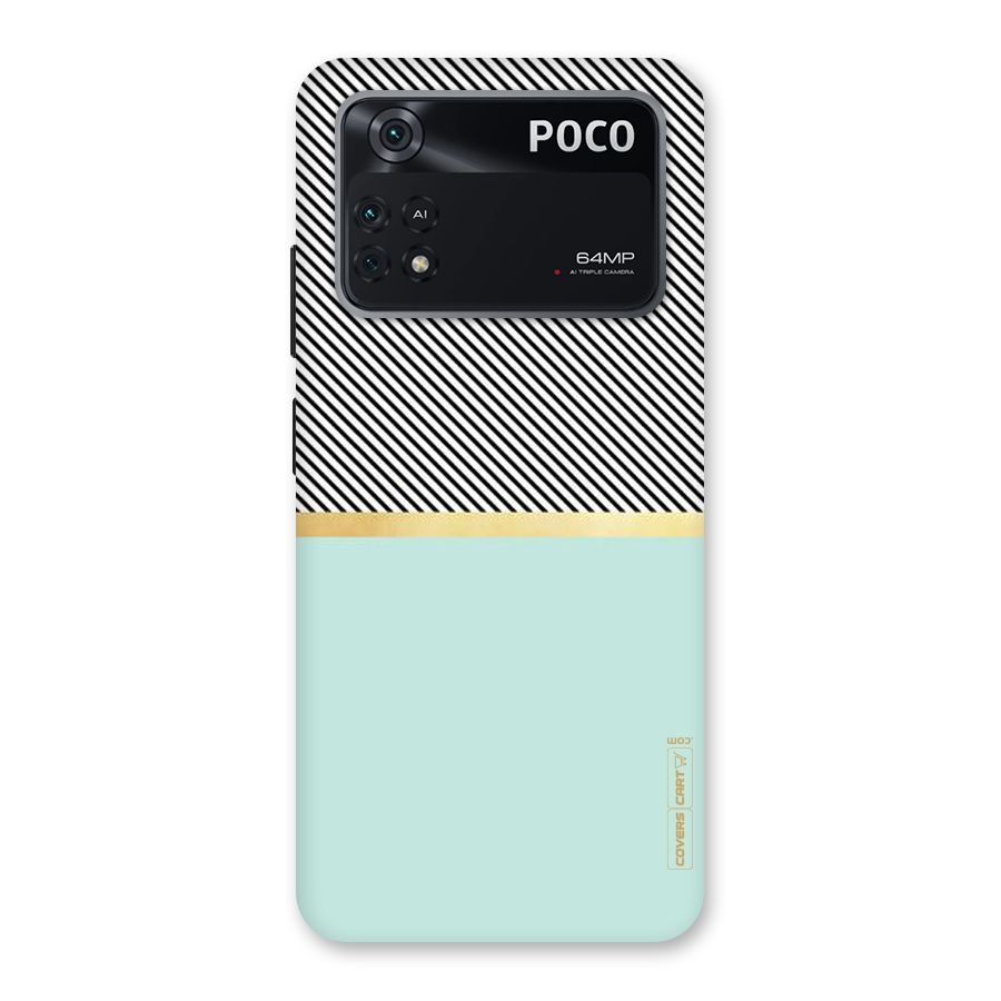 Pastel Green Base Stripes Back Case for Poco M4 Pro 4G