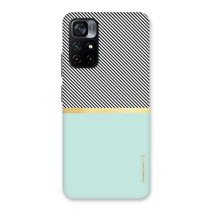 Pastel Green Base Stripes Back Case for Poco M4 Pro 5G