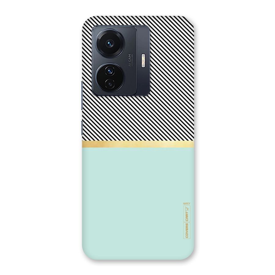 Pastel Green Base Stripes Back Case for Vivo T1 Pro
