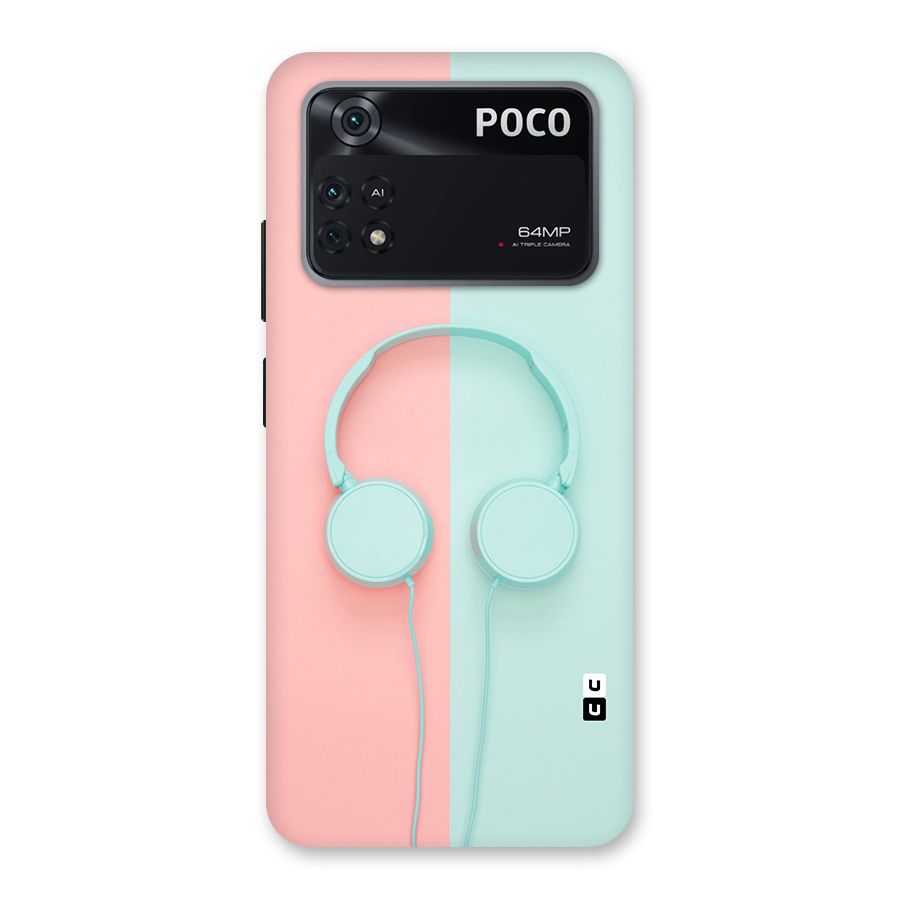 Pastel Headphones Back Case for Poco M4 Pro 4G