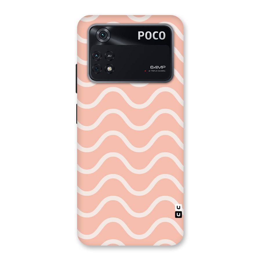 Pastel Peach Waves Back Case for Poco M4 Pro 4G