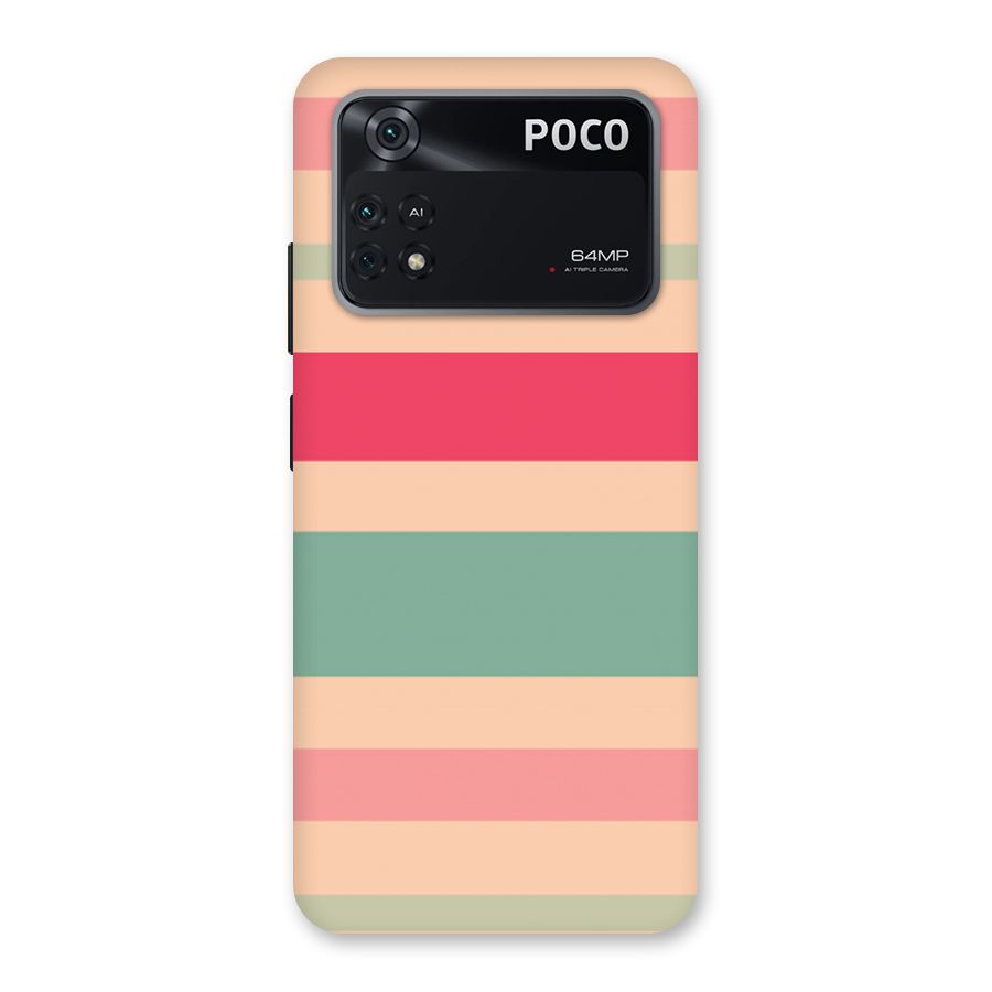 Pastel Stripes Vintage Back Case for Poco M4 Pro 4G