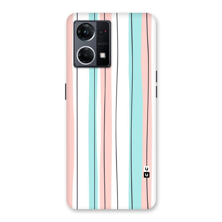 Pastel Tri Stripes Glass Back Case for Oppo F21 Pro 5G