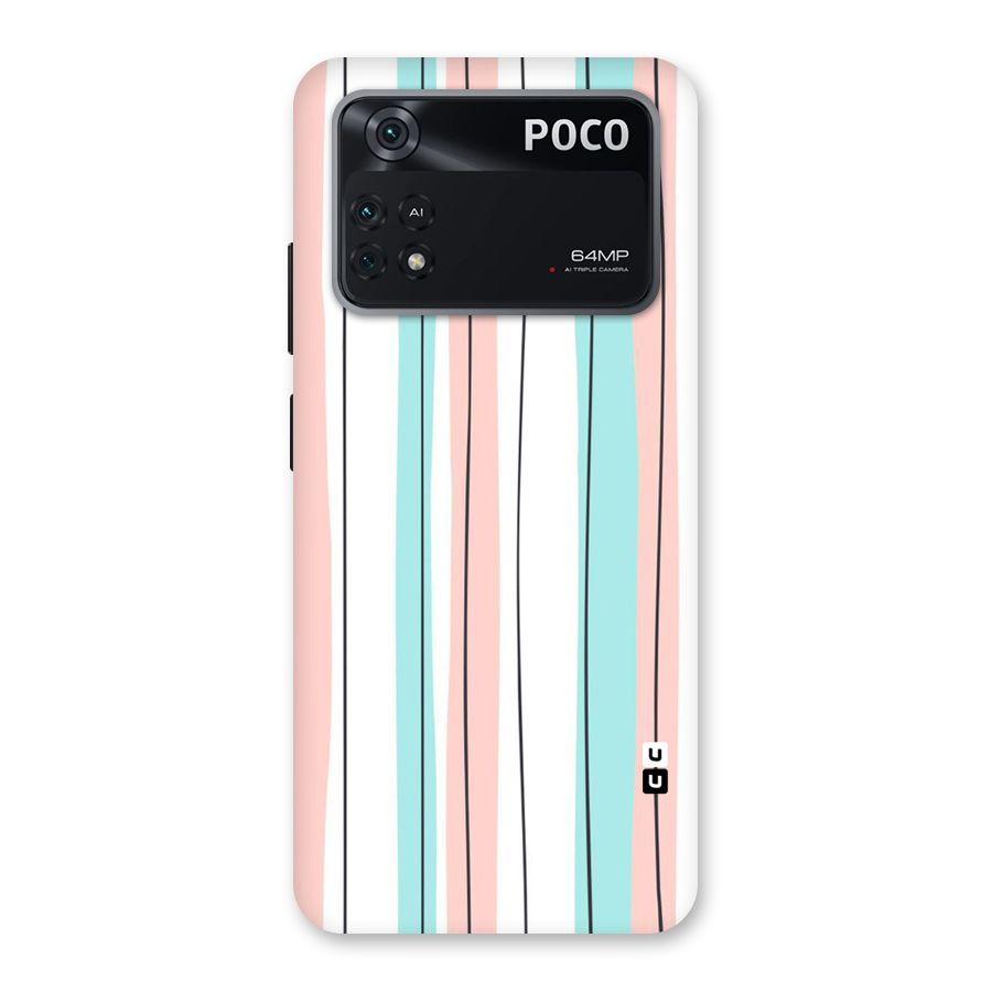Pastel Tri Stripes Back Case for Poco M4 Pro 4G