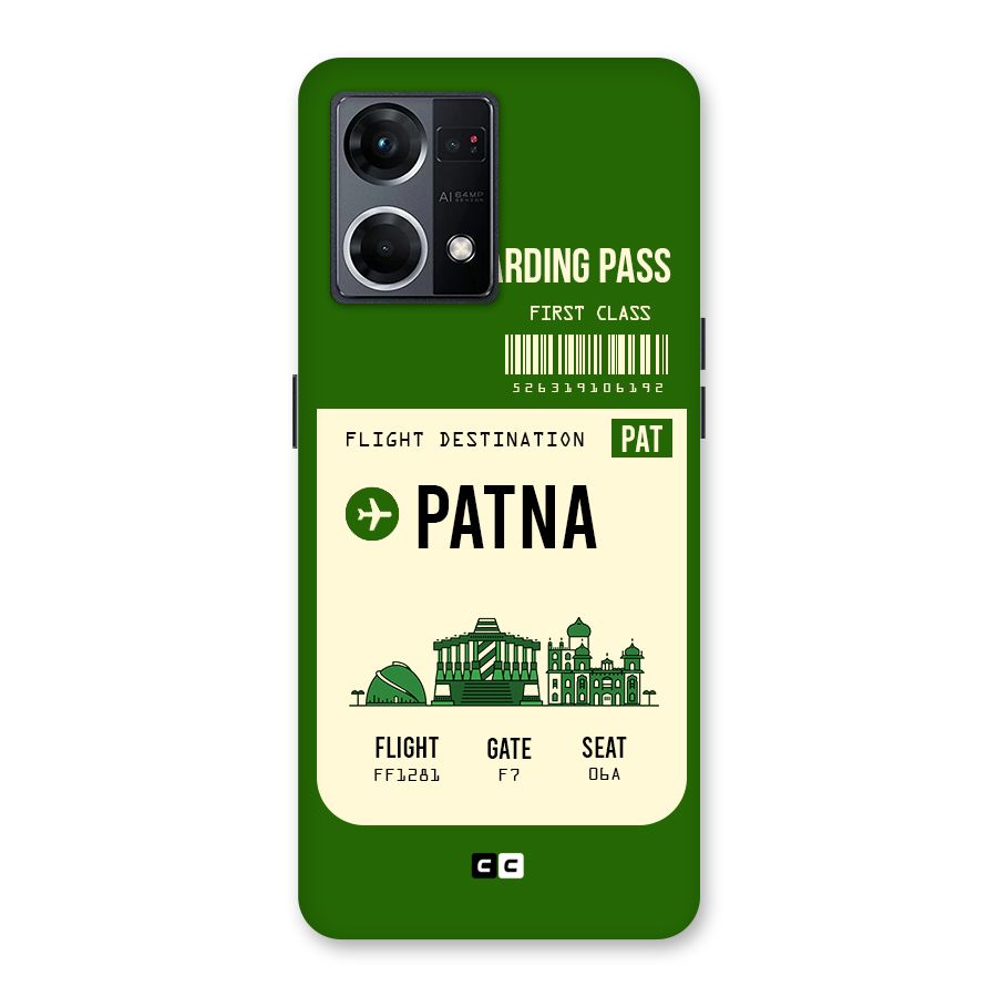 Patna Boarding Pass Glass Back Case for Oppo F21 Pro 5G