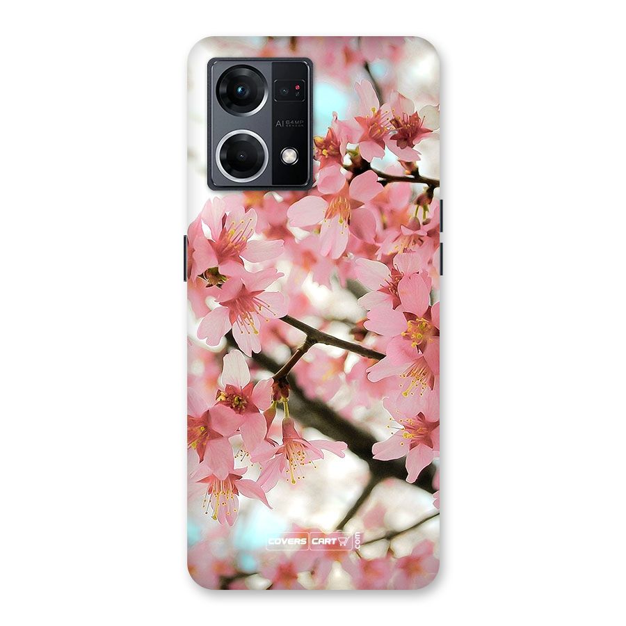 Peach Floral Glass Back Case for Oppo F21 Pro 5G