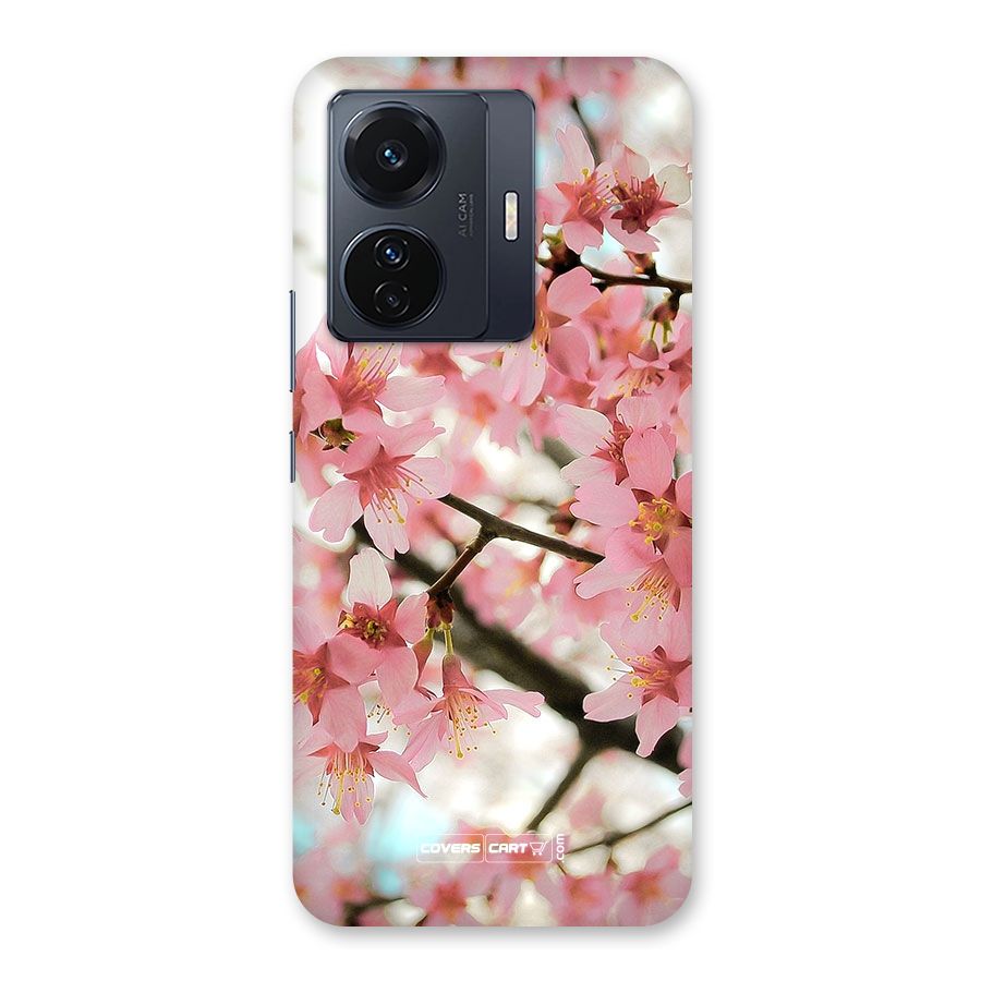 Peach Floral Back Case for Vivo T1 Pro