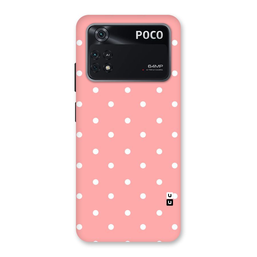 Peach Polka Pattern Back Case for Poco M4 Pro 4G