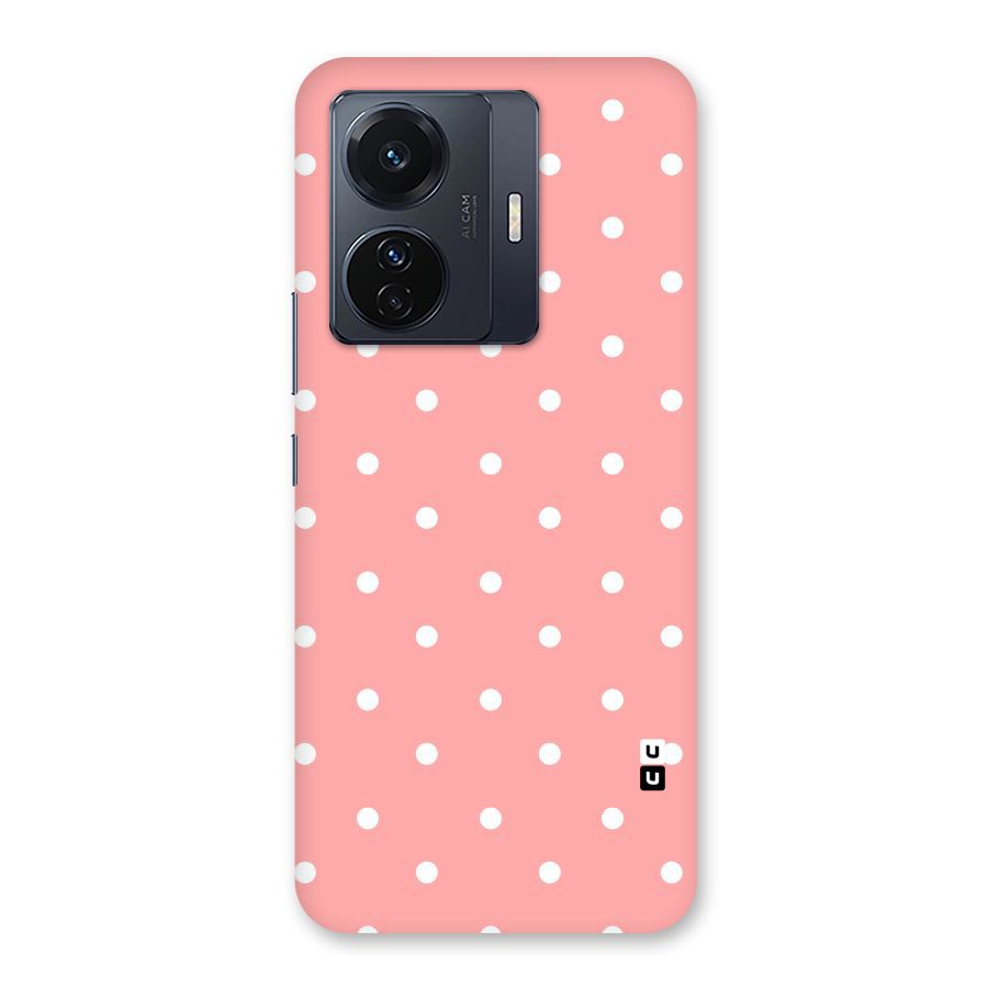 Peach Polka Pattern Back Case for Vivo T1 Pro