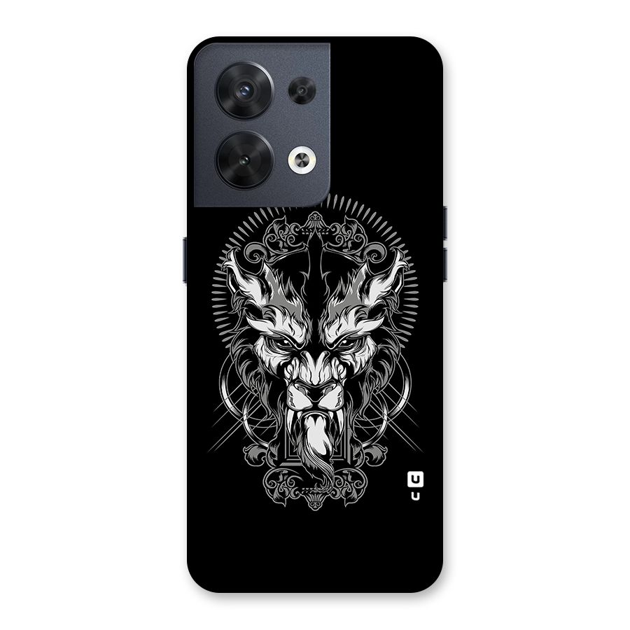 Pencil Art Lion Illustration Back Case for Oppo Reno8 5G