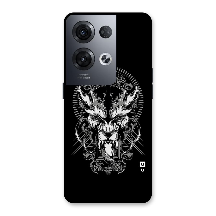 Pencil Art Lion Illustration Back Case for Oppo Reno8 Pro 5G