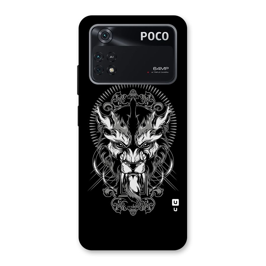 Pencil Art Lion Illustration Back Case for Poco M4 Pro 4G