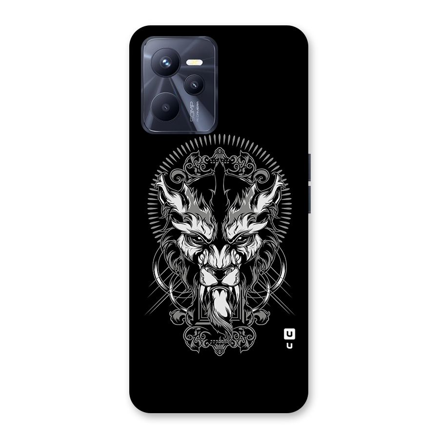 Pencil Art Lion Illustration Back Case for Realme C35