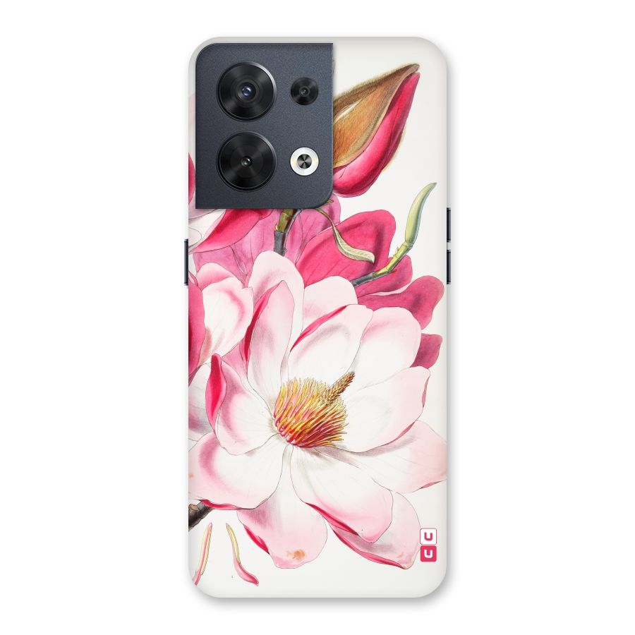 Pink Beautiful Flower Back Case for Oppo Reno8 5G