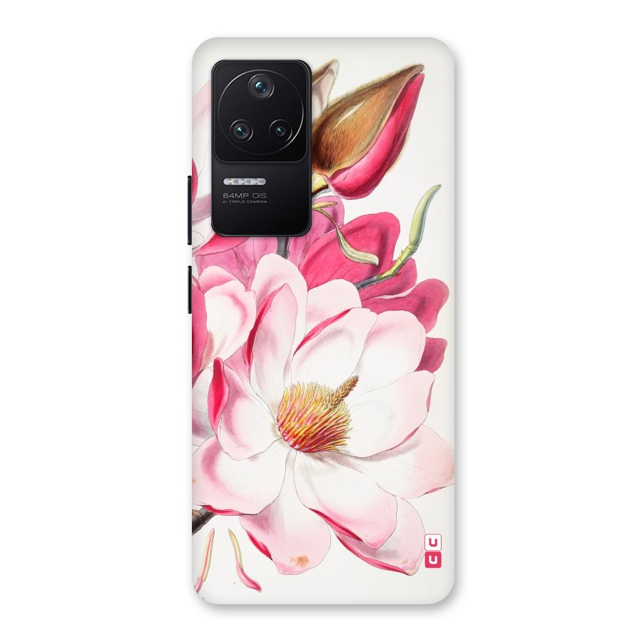 Pink Beautiful Flower Back Case for Poco F4 5G