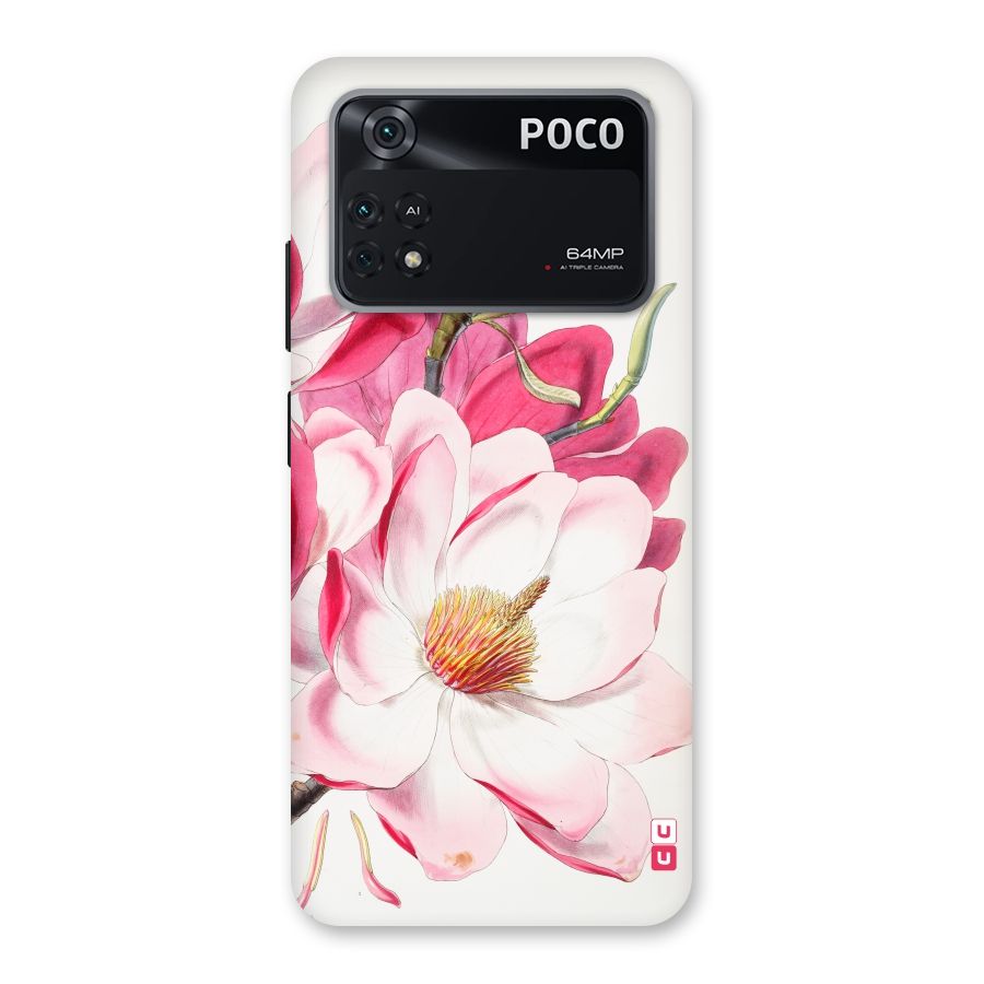 Pink Beautiful Flower Back Case for Poco M4 Pro 4G